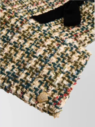 Valentino Womens Multicolor. Tweed Cropped Woven Jacket In Multi