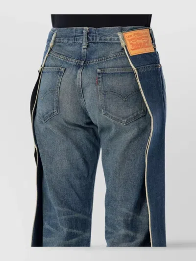 Junya Watanabe Layered Wide-leg Denim Trousers In Blue