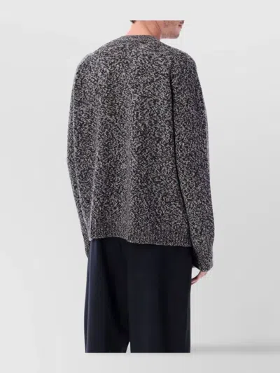 Studio Nicholson V-neck Long Sleeve Cardigan Pockets In Gray