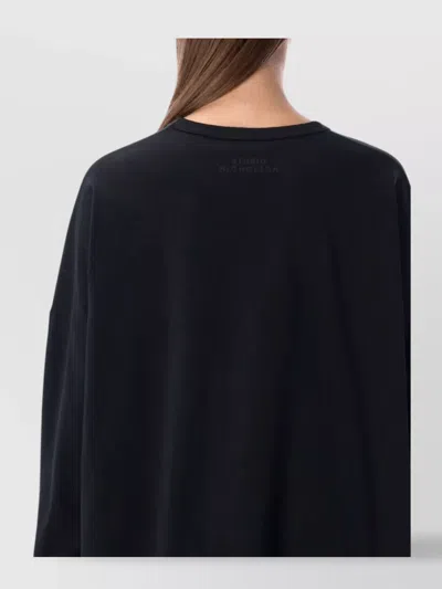Studio Nicholson Long Sleeve Crew Neck Relaxed Top In Black
