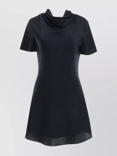 Staud Silk Mini Dress Cowl Neckline In Black