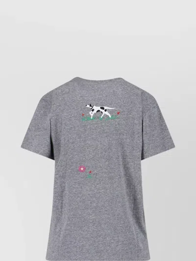 Mother Womens Hot On The Trail The Rowdy Embroidered Woven T-shirt In Gray