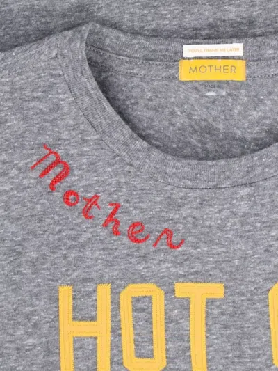 Mother Womens Hot On The Trail The Rowdy Embroidered Woven T-shirt In Gray