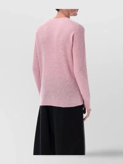 Auralee Luxurious Alpaca Knit Sweater In Pink