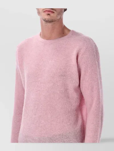 Auralee Luxurious Alpaca Knit Sweater In Pink