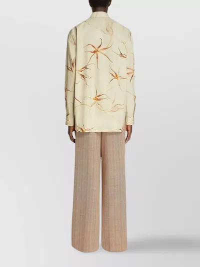 Dries Van Noten Floral Long Sleeve Tulip Print Top In Neutral