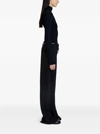 Proenza Schouler Didi Matte Viscose Velvet Stripe Turtleneck In Blue