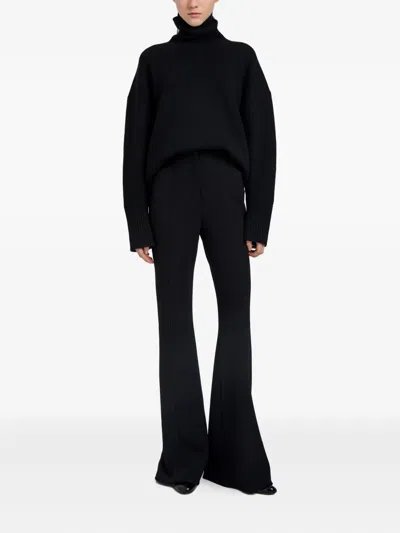Proenza Schouler Kalea Compact Stretch Crepe Pants In Black