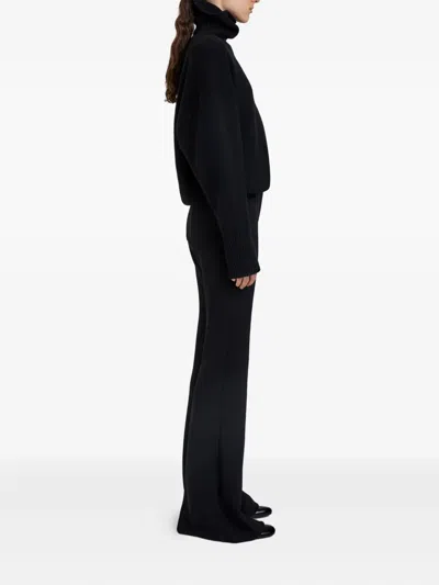 Proenza Schouler Kalea Compact Stretch Crepe Pants In Black