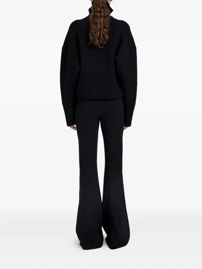 Proenza Schouler Kalea Compact Stretch Crepe Pants In Black