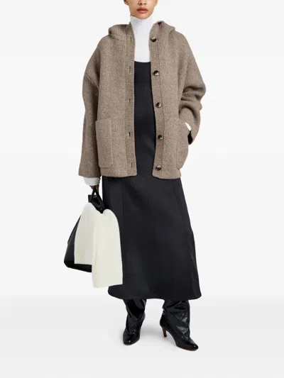 Proenza Schouler White Label Nelly Wool Hooded Jacket In Brown