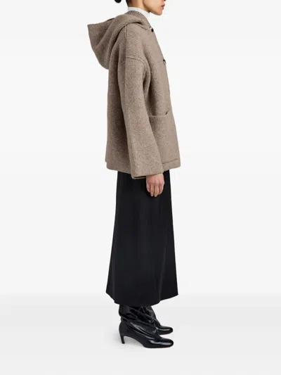 Proenza Schouler White Label Nelly Wool Hooded Jacket In Brown