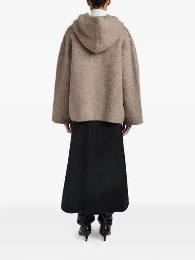 Proenza Schouler White Label Nelly Wool Hooded Jacket In Brown