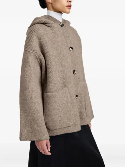 Proenza Schouler White Label Nelly Wool Hooded Jacket In Brown