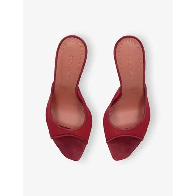 Amina Muaddi Alexa Slipper 95 In Ruby Mesh In Brown