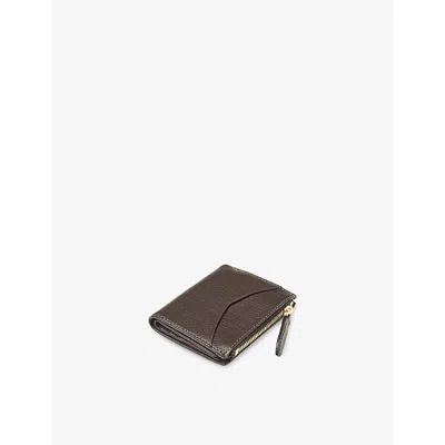 Aspinal Of London Womens Darkbrown Hudson Multi-use Pebbled-leather Card Holder In Brown