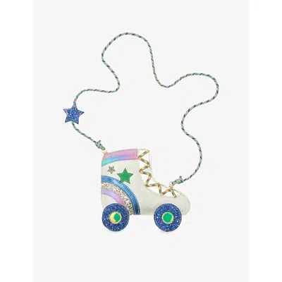 Mimi & Lula Ti Rollerskate Metallic-woven Cross-body Bag In Multi