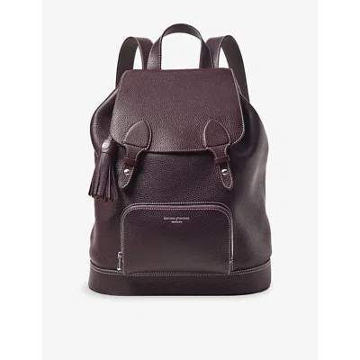Aspinal Of London Womens Wine Hudson Medium Leather Backpack In Brown