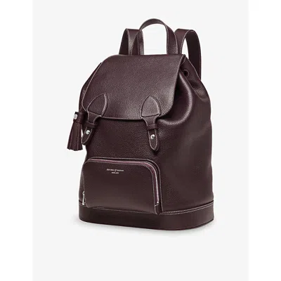 Aspinal Of London Womens Wine Hudson Medium Leather Backpack In Brown