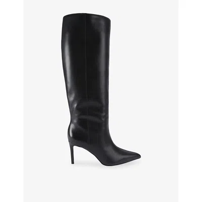 Carvela Womens Black Pisa Leather Heeled Knee-high Boots Eur 40 / 7 Uk In Black