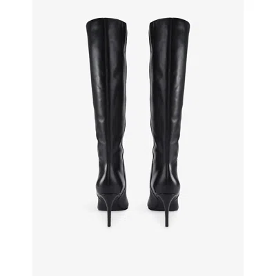 Carvela Womens Black Pisa Leather Heeled Knee-high Boots Eur 40 / 7 Uk In Black