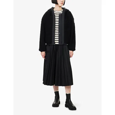 Canada Goose Alberini Reversible High Pile Fleece Bomber Jacket In Black