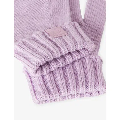 Benetton Lilac Logo-patch Wool Blend Glove In Purple
