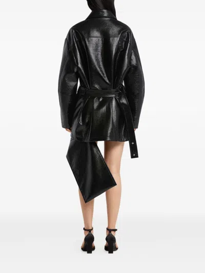Courrèges Courreges 'vinyl' Black Cotton Blend Jacket Women In Black