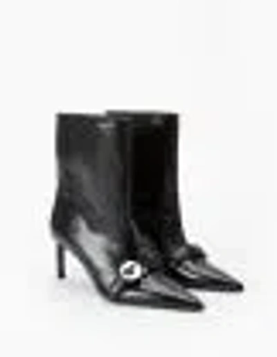 Coperni 70mm Buckle-fastening Pointed-toe Boots In Black