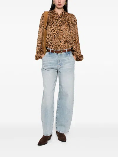 Twinset Twin Set Shirts Brown In Blue