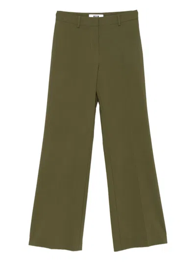Msgm Trousers Green In Green