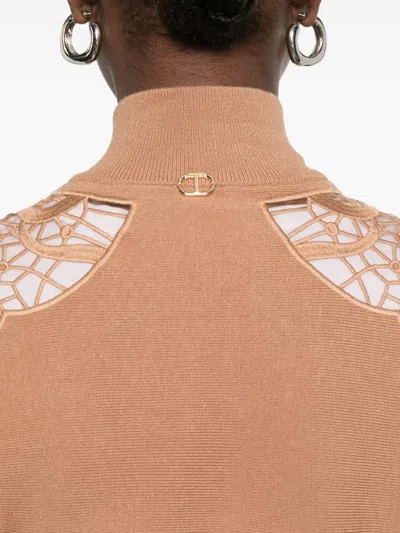 Twinset Twin Set Coats Brown In Brown