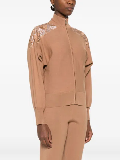 Twinset Twin Set Coats Brown In Brown