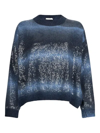 Liu Jo White Sweaters In Blue