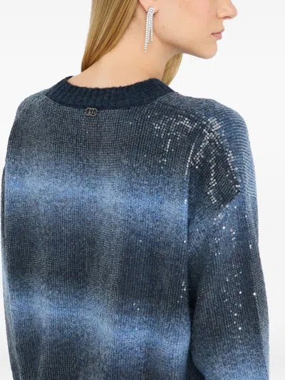 Liu Jo White Sweaters In Blue