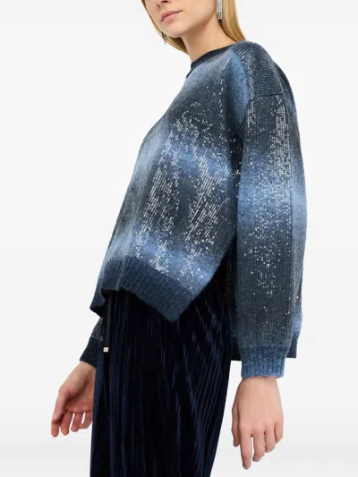 Liu Jo White Sweaters In Blue