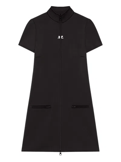 Courrèges Courregès Black Polyester Dress In Black