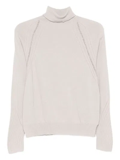 D Exterior Relaxed Knit Sweater With Classic Design In Gray