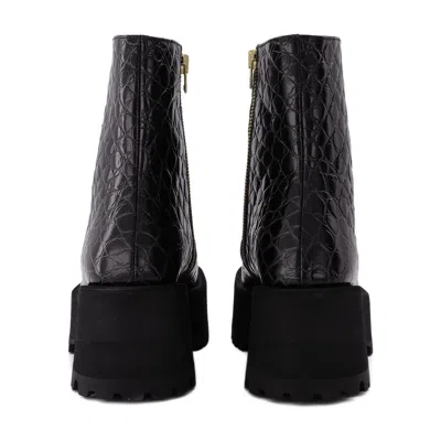 Marni Zip Booties In Black Leather In Black