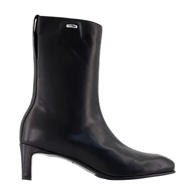 Our Legacy Sleek Black Leather-like Ankle Boot In Black