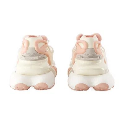 Balmain Unicorn Low Sneakers In Neoprene And Calfskin In Yellow