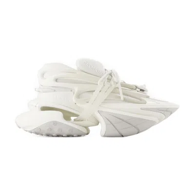 Balmain Unicorn Sneakers In Neoprene And Leather In White