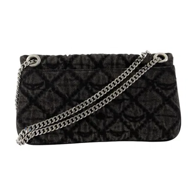 Zadig & Voltaire Wallet On Chain Rock Ii  Cotton Dark Grey In Gray