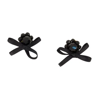 Simone Rocha Petite Daisy Earrings In Black