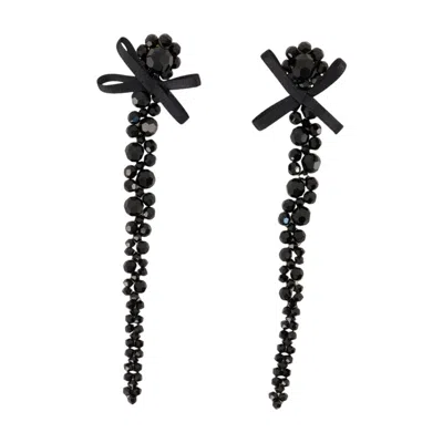 Simone Rocha Crystal-embellished Drop Earrings In Black