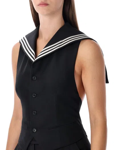 Coperni Tailored Vest Sailor Collar In Black