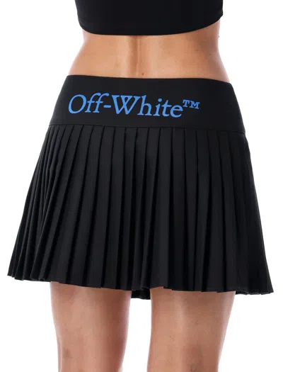 Off-white High-waisted Pleated Mini Skirt Design In Black