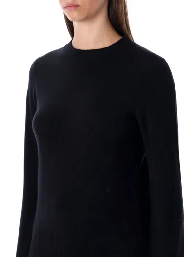 Rhea Black Wool Cashmere Crewneck Sweater In Black