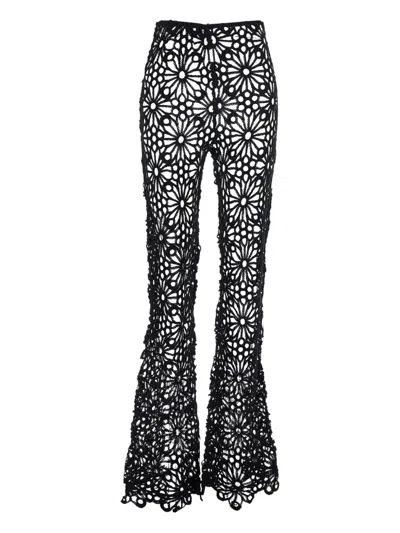 Norma Kamali Crochet Pants In Black