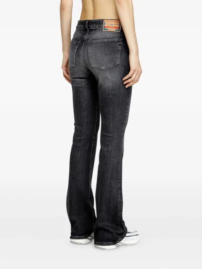 Diesel 1969 Flared Trousers Five Pocket Design In Black